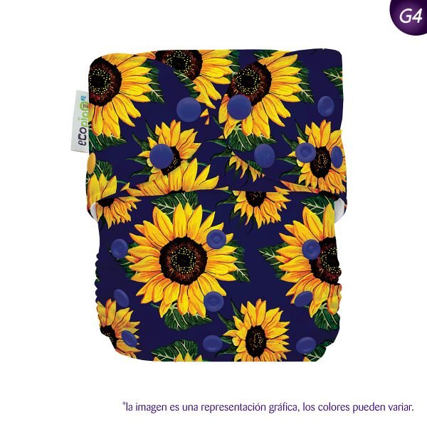 Pañal de Tela Ecopipo Girasoles Broches G4