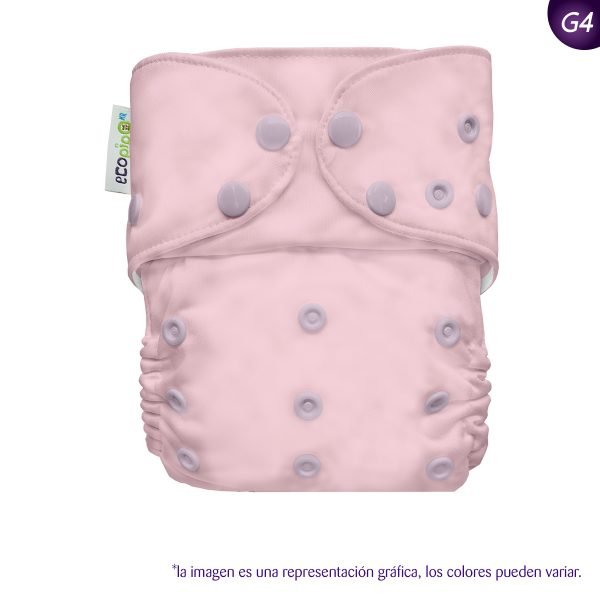 Pañal de Tela Ecopipo Rosa Broches G4